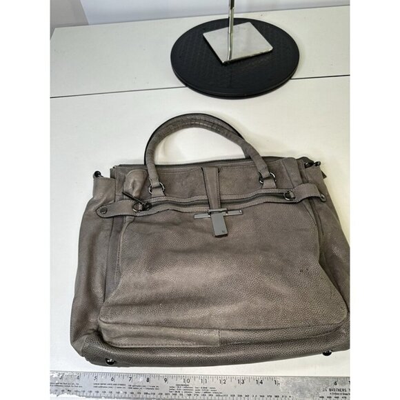 Elliott Lucca Gray Leather Handbag (missing Crossbody Strap) - Picture 4 of 8